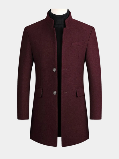 Manteau Homme Coupe Ajustée à Col Montant 5