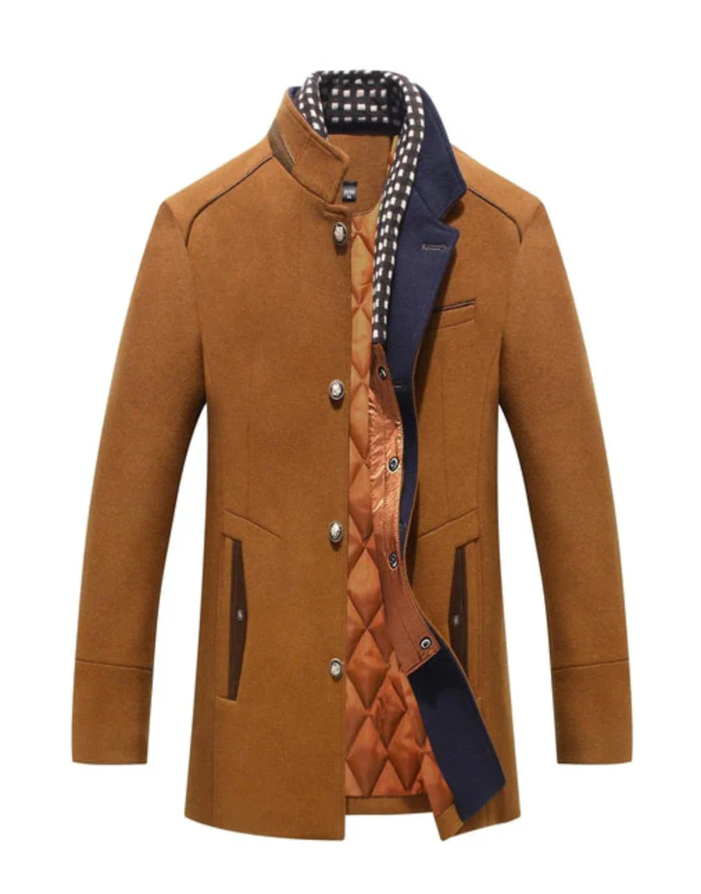 Manteau Hiver Homme Laine Élégant & Doublure Matelassée-Gigié