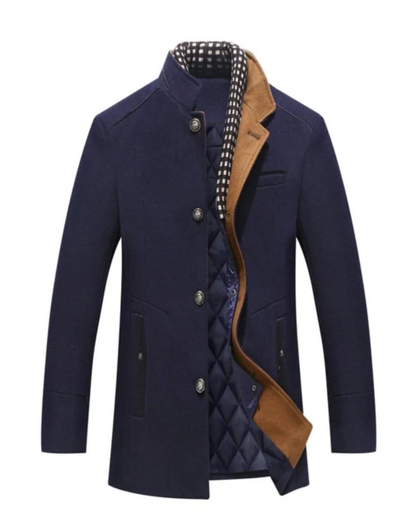 Manteau Hiver Homme Laine Élégant & Doublure Matelassée-Gigié