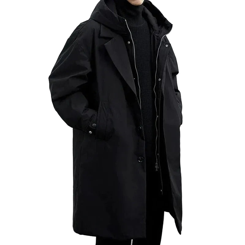 Manteau Long Homme Matelassé & Capuche Déperlante Hiver-Gigié