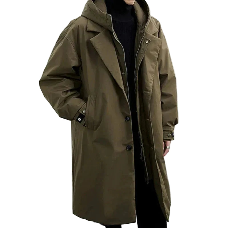 Manteau Long Homme Matelassé & Capuche Déperlante Hiver-Gigié