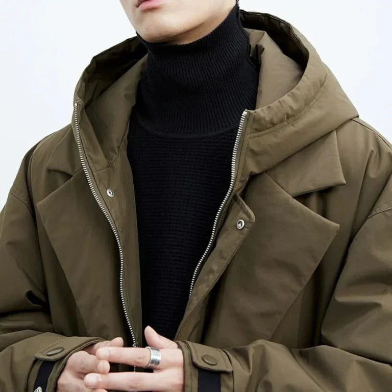 Manteau Long Homme Matelassé & Capuche Déperlante Hiver-Gigié