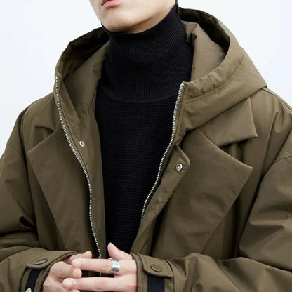 Manteau Long Homme Matelassé & Capuche Déperlante Hiver-Gigié