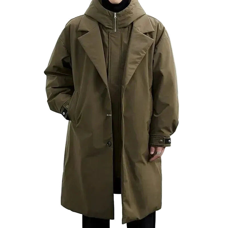 Manteau Long Homme Matelassé & Capuche Déperlante Hiver-Gigié
