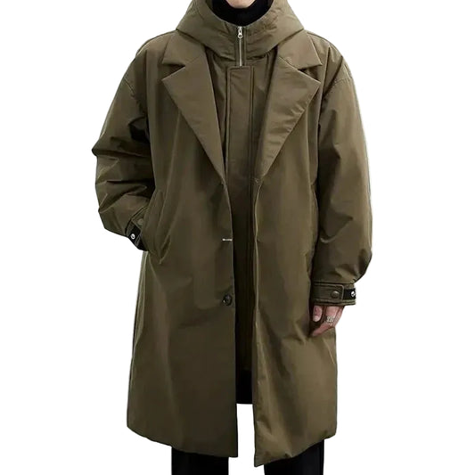 Manteau Long Homme Matelassé & Capuche Déperlante Hiver-Gigié