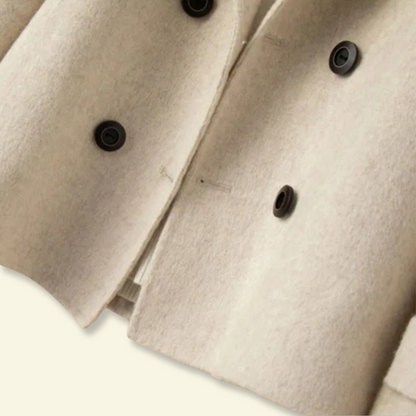 Manteau court pour femme avec revers et boutons 13