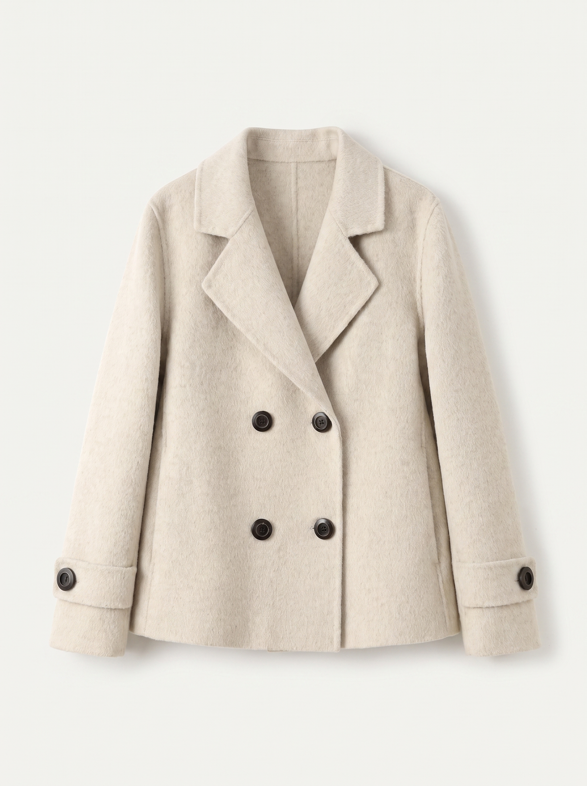 Manteau court pour femme avec revers et boutons 5