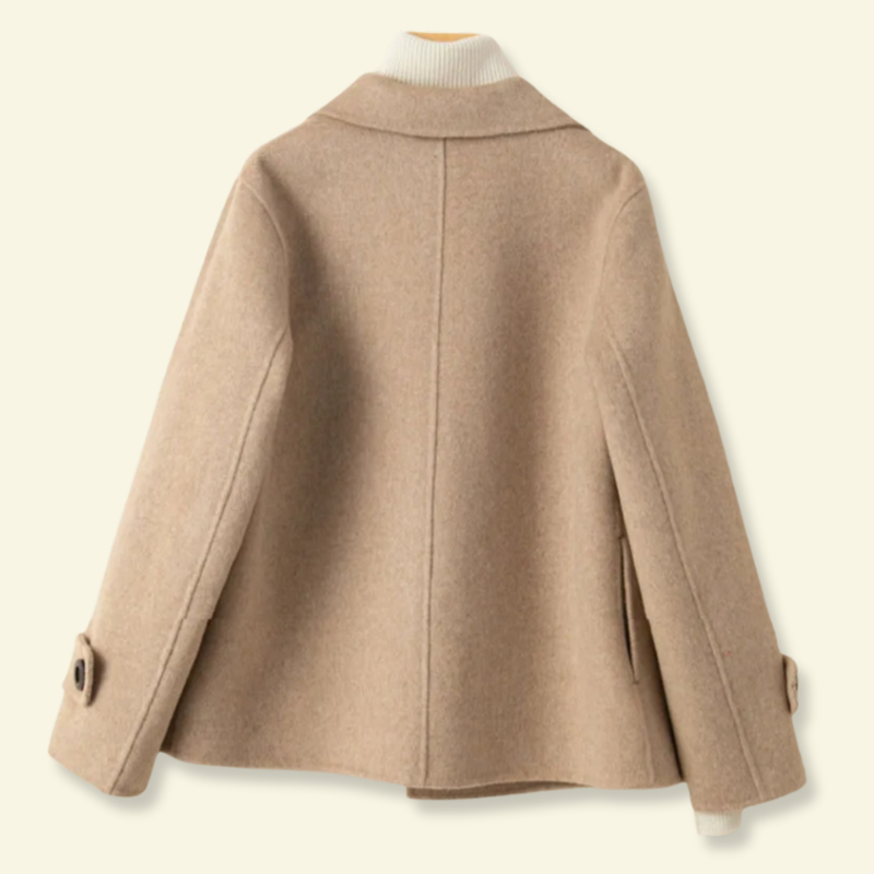 Manteau court pour femme avec revers et boutons 9