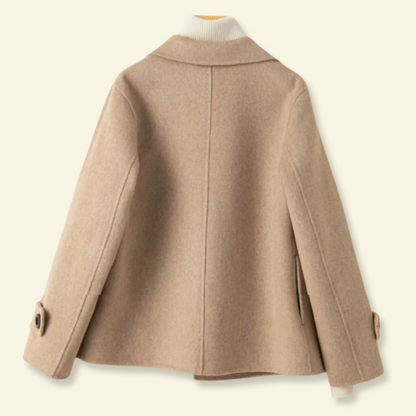 Manteau court pour femme avec revers et boutons 9