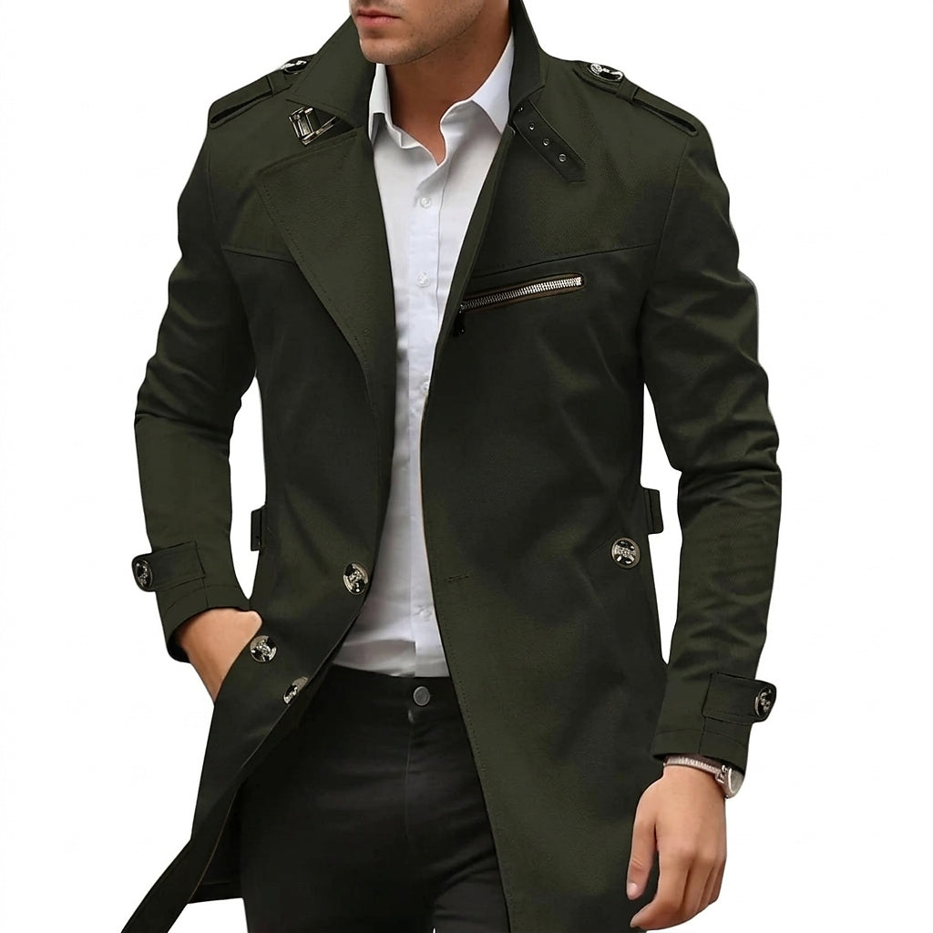 Manteau de mi-saison pour homme avec col montant et poche zippée 2