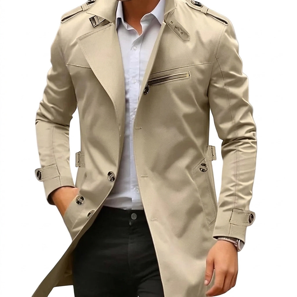 Manteau de mi-saison pour homme avec col montant et poche zippée 3