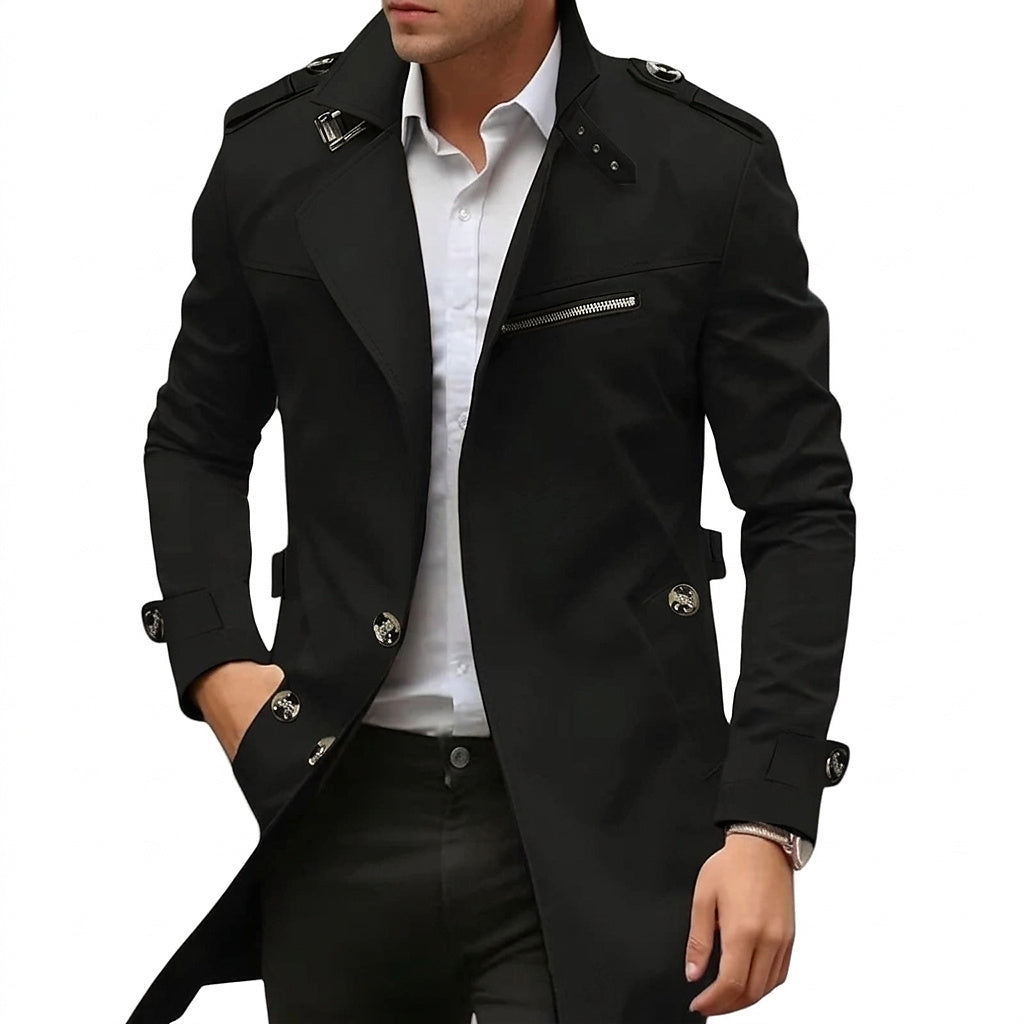 Manteau de mi-saison pour homme avec col montant et poche zippée 4