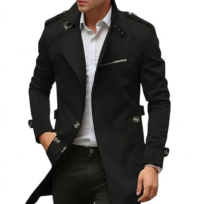 Manteau de mi-saison pour homme avec col montant et poche zippée 4