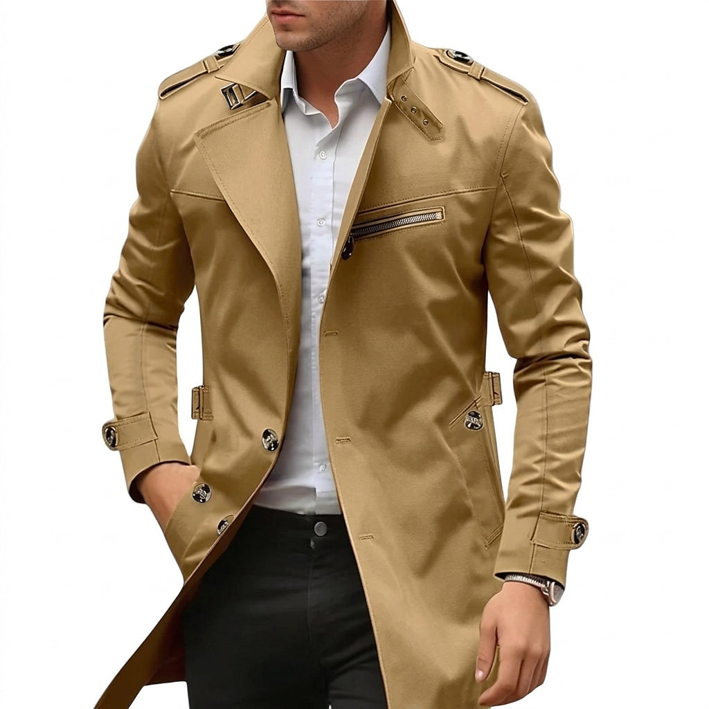 Manteau de mi-saison pour homme avec col montant et poche zippée 5