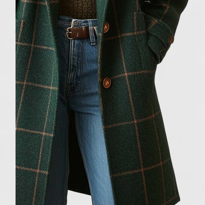 Manteau long à motif écossais pour femme 3