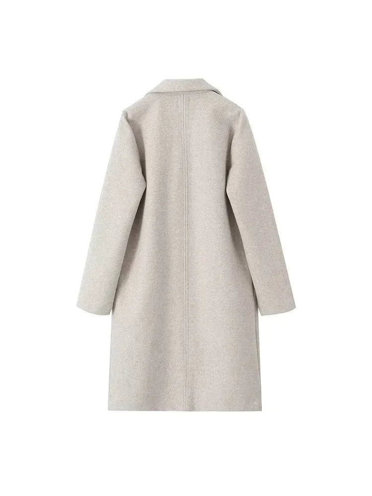 Manteau long en mélange de laine pour femme 11