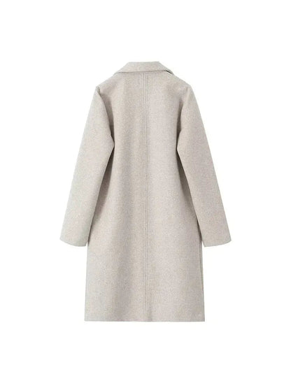 Manteau long en mélange de laine pour femme 11