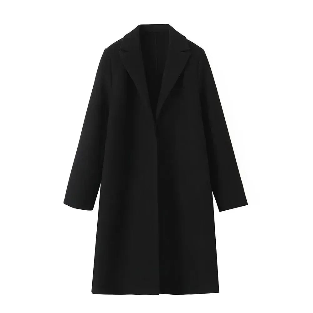 Manteau long en mélange de laine pour femme 12