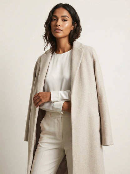 Manteau long en mélange de laine pour femme 2