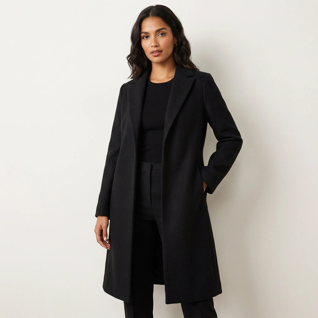 Manteau long en mélange de laine pour femme 3