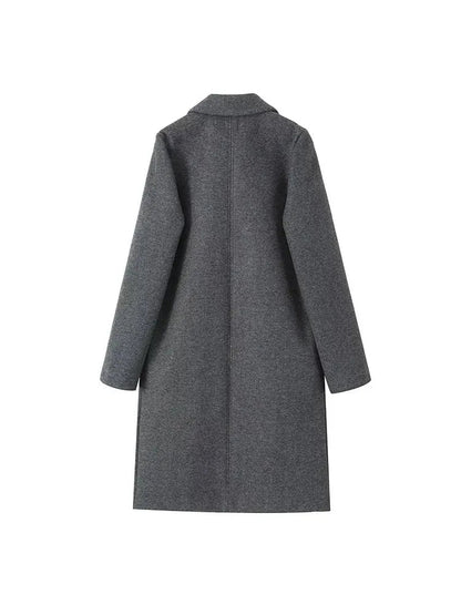 Manteau long en mélange de laine pour femme 7