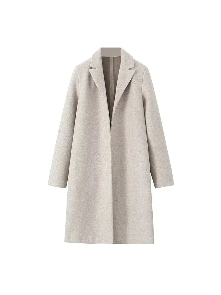 Manteau long en mélange de laine pour femme 8