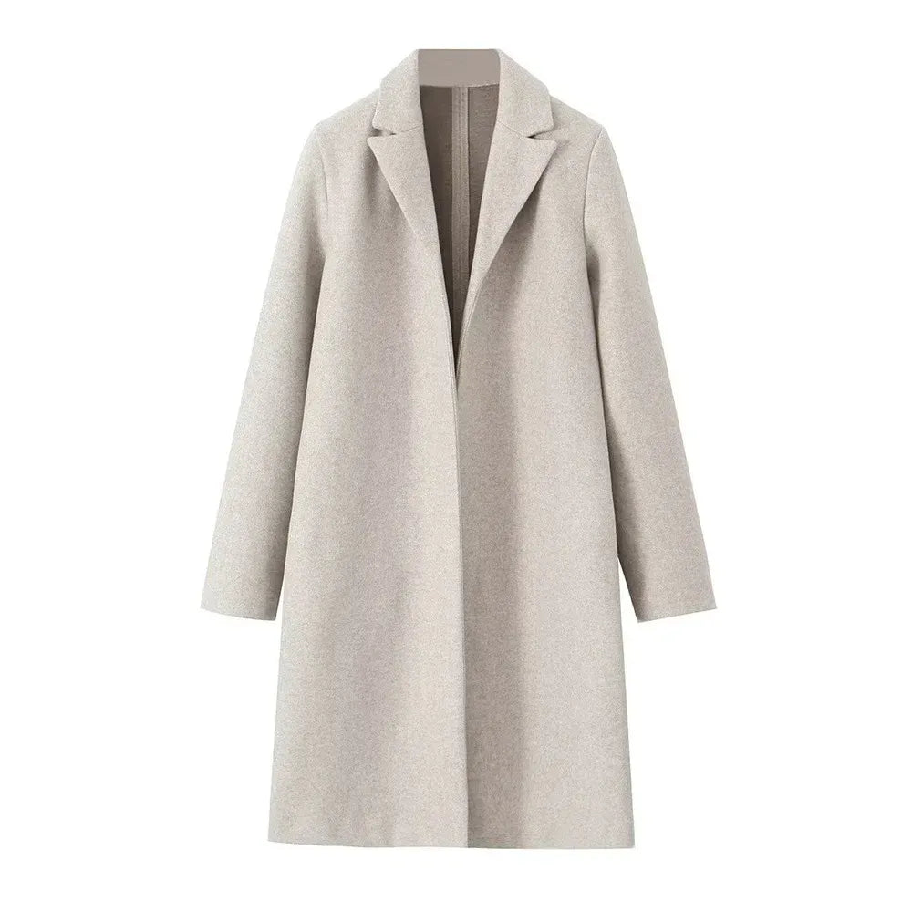 Manteau long en mélange de laine pour femme 9