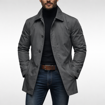 Manteau mi-long à boutonnage pour homme 2