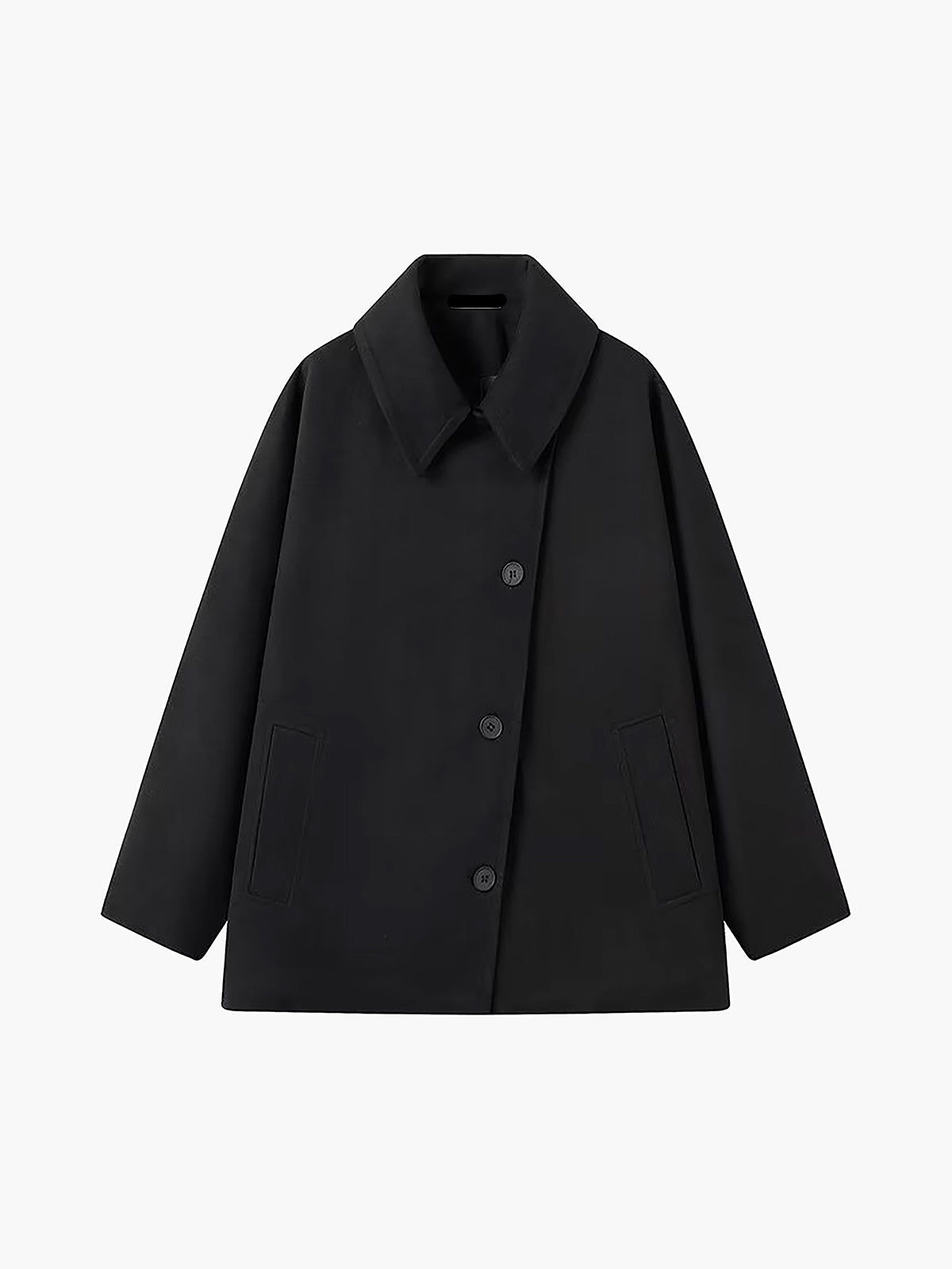 Manteau oversize en mélange de laine pour femme avec fermeture à boutons 6