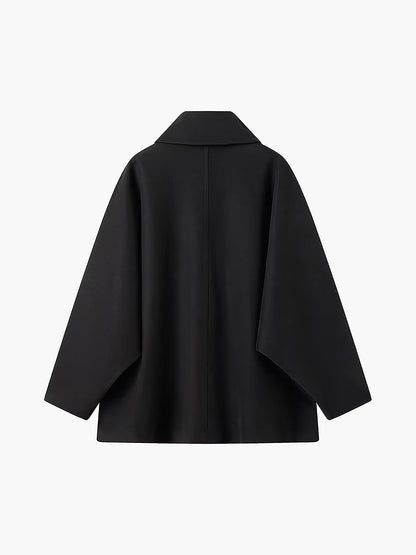 Manteau oversize en mélange de laine pour femme avec fermeture à boutons 7