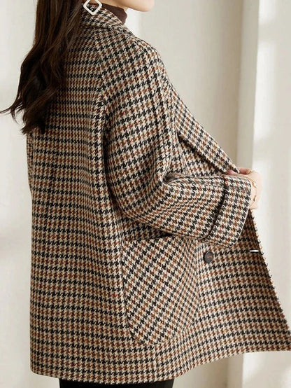 Manteau pour femme à motif pied-de-poule et boutonnage 3