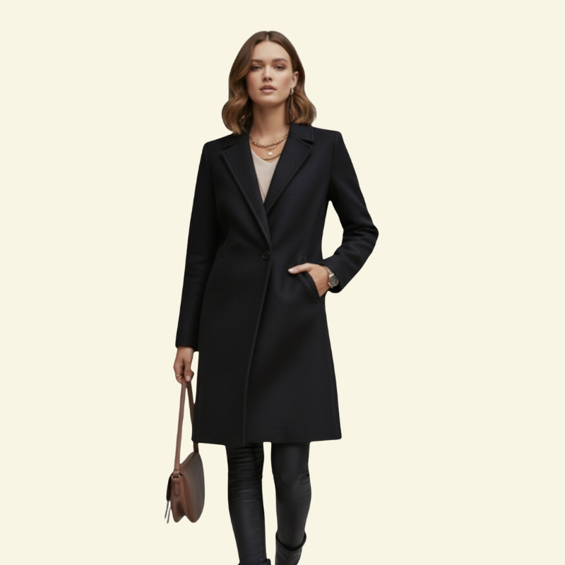Manteau pour femme avec col à revers et patte de boutonnage 8