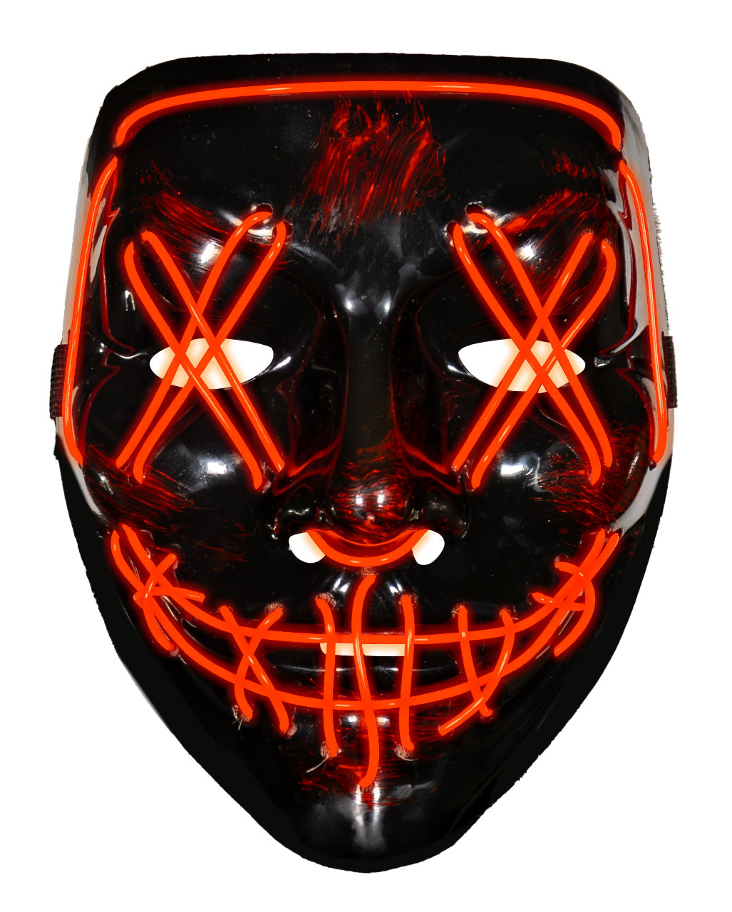 Masque d'Halloween unisexe à LED avec motif éclaboussures