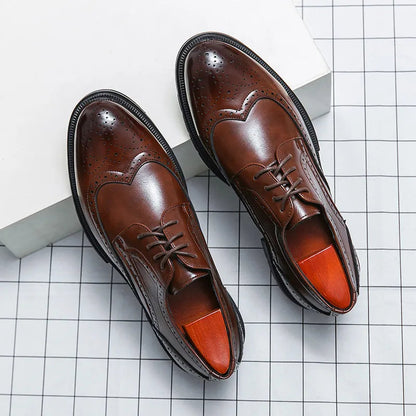 Chaussures Habillées à Lacets pour Homme avec Détails Wingtip et Perforations