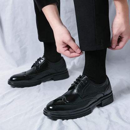 Chaussures Habillées à Lacets pour Homme avec Détails Wingtip et Perforations