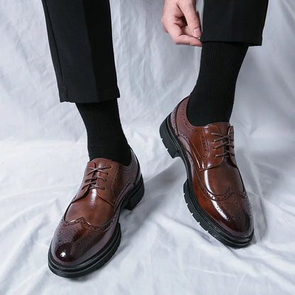Chaussures Habillées à Lacets pour Homme avec Détails Wingtip et Perforations