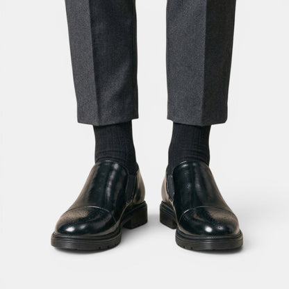 Mocassins Brogues à enfiler pour homme avec panneaux latéraux élastiques 3