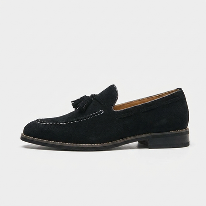 Mocassins à pampilles en daim pour homme avec surpiqûres contrastées 17