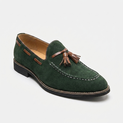 Mocassins à pampilles en daim pour homme avec surpiqûres contrastées 3
