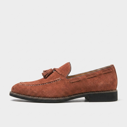 Mocassins à pampilles en daim pour homme avec surpiqûres contrastées 5