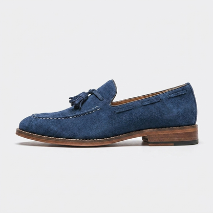 Mocassins à pampilles en daim pour homme avec surpiqûres contrastées 9