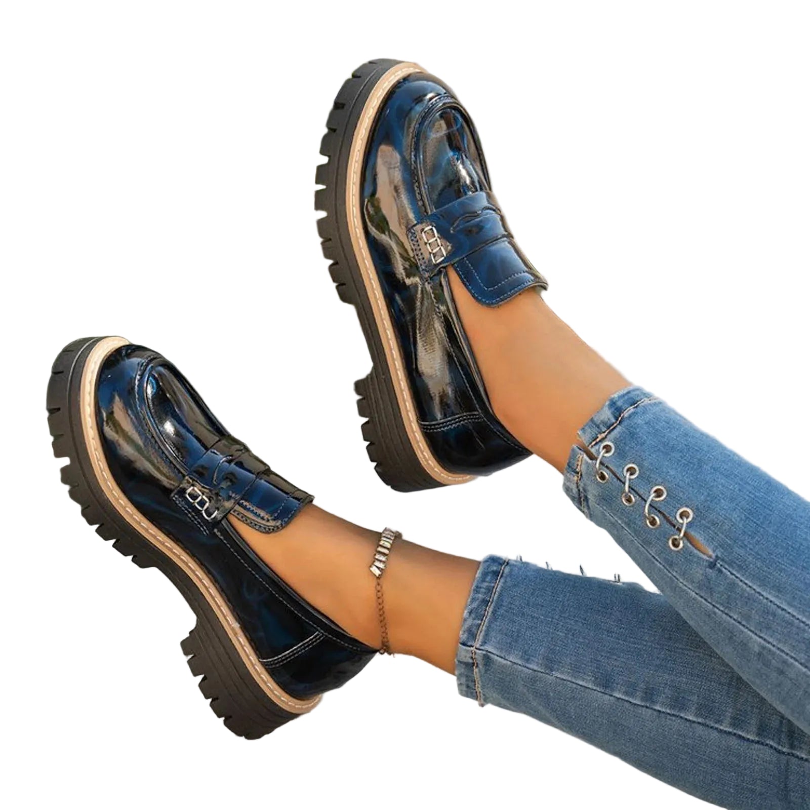Mocassins Femme À Semelle Épaisse-Gigié