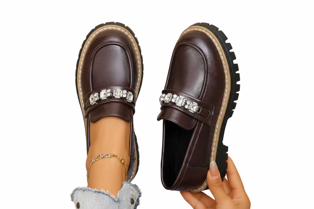 Mocassins Femme À Semelle Épaisse-Gigié