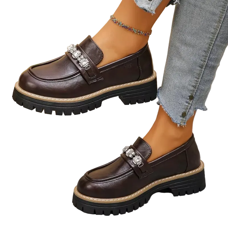 Mocassins Femme À Semelle Épaisse-Gigié