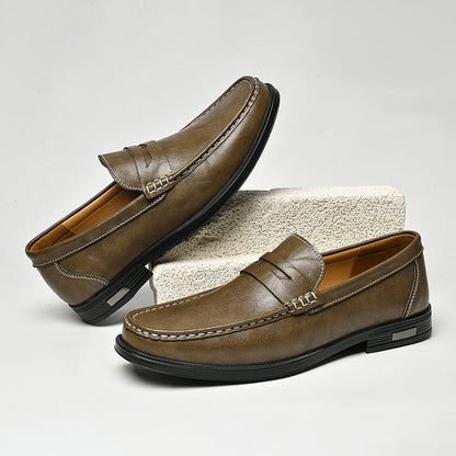 Mocassins homme à bout mocassin avec surpiqûres contrastées 2