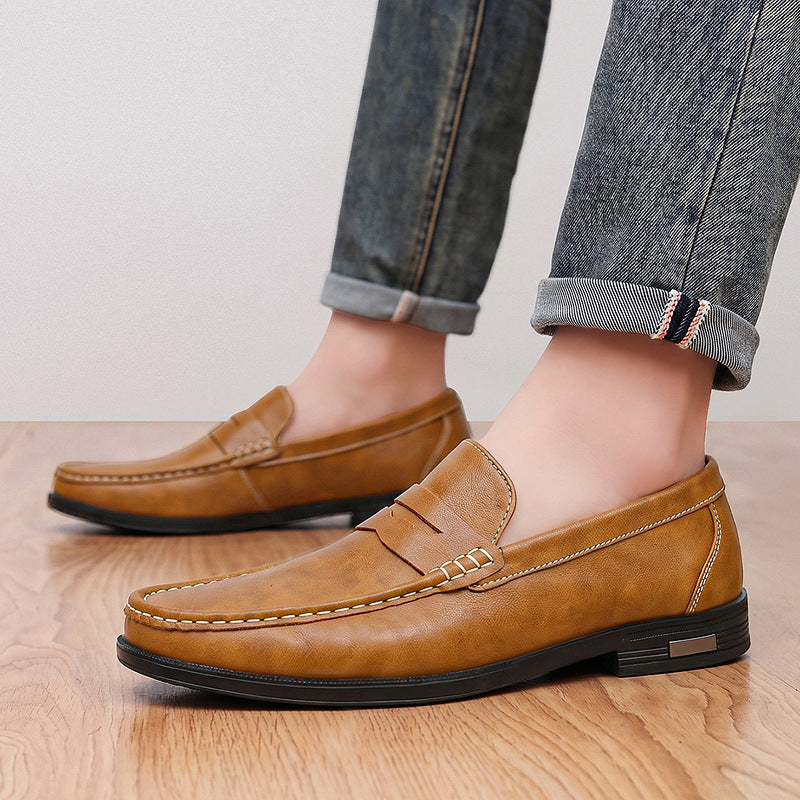 Mocassins homme à bout mocassin avec surpiqûres contrastées 4