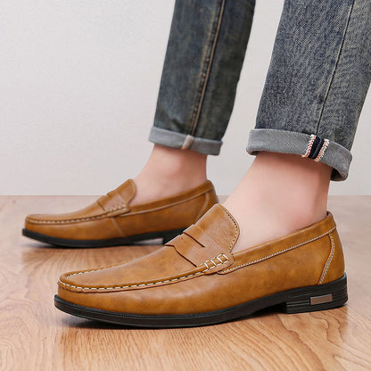 Mocassins homme à bout mocassin avec surpiqûres contrastées 4