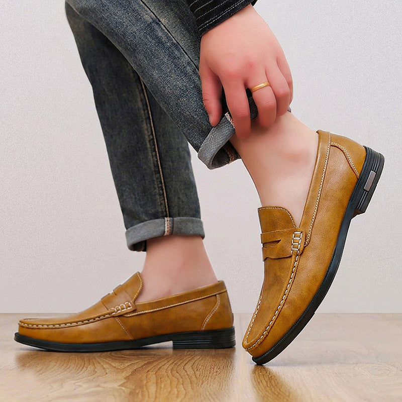 Mocassins homme à bout mocassin avec surpiqûres contrastées 5