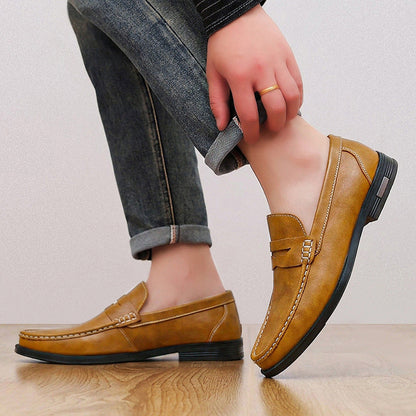 Mocassins homme à bout mocassin avec surpiqûres contrastées 5