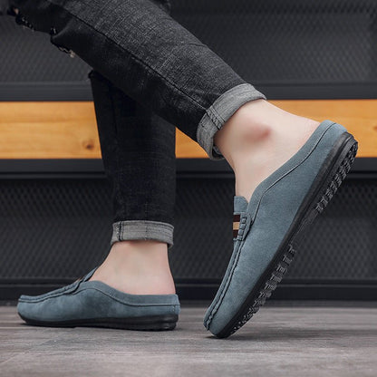 Mocassins sans dos en daim pour homme 8